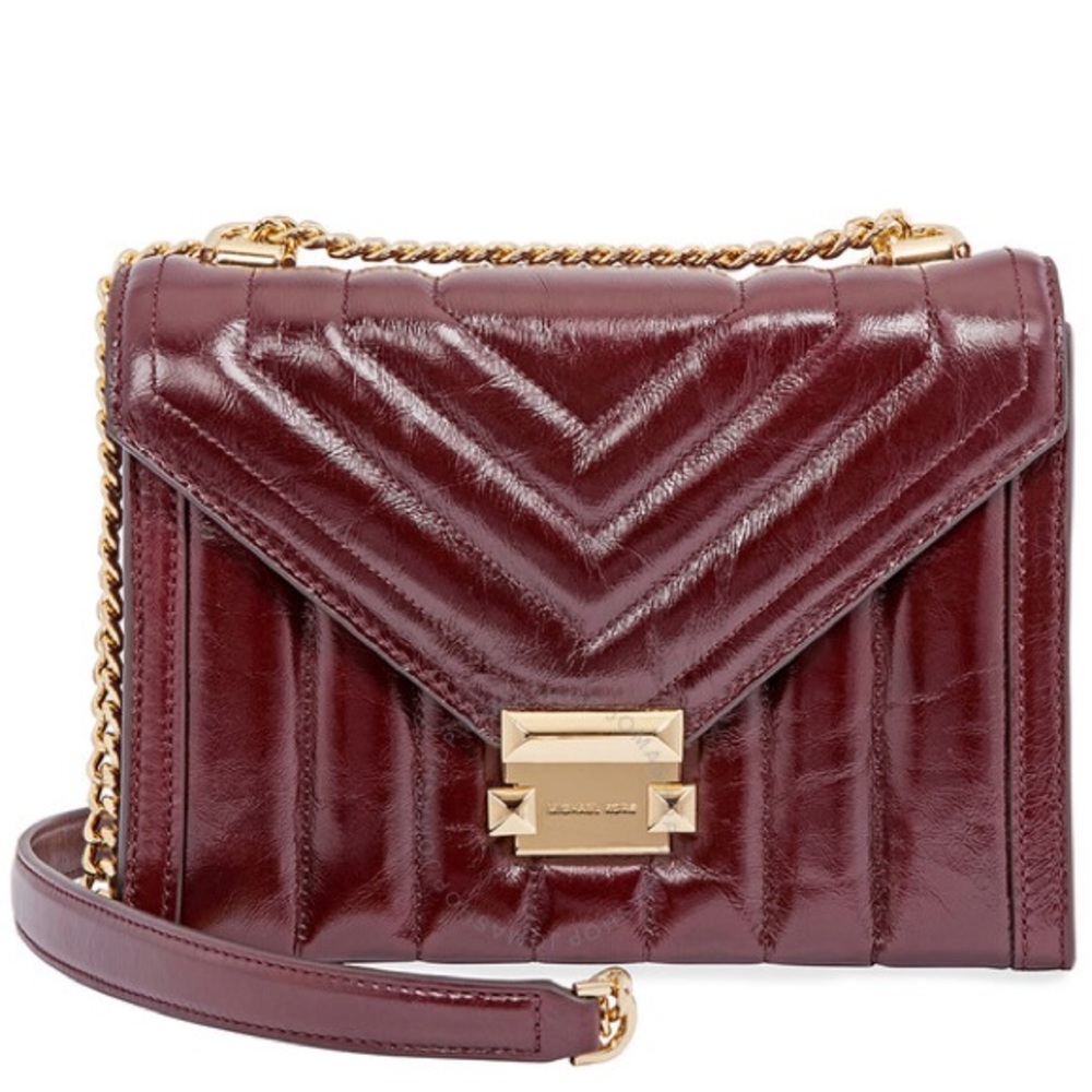 Whitney Quilted Leather Shoulder Bag Oxblood